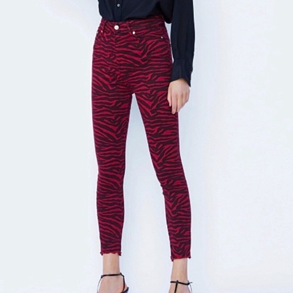 black jeans with red stripe womens